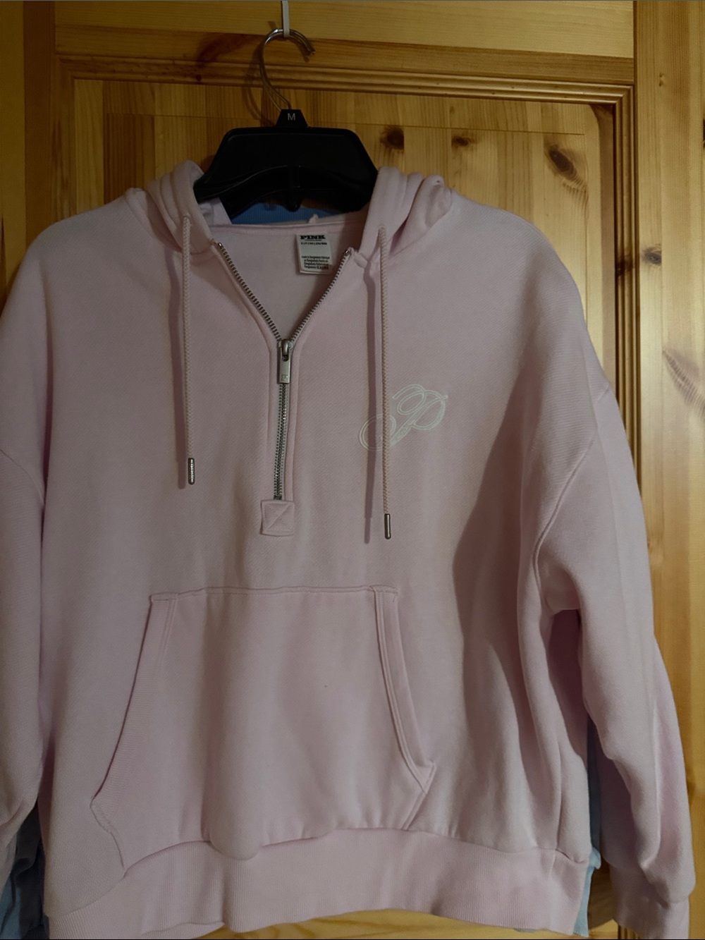 PINK Victoria's Secret Light Pink Half-Zip Hoodie